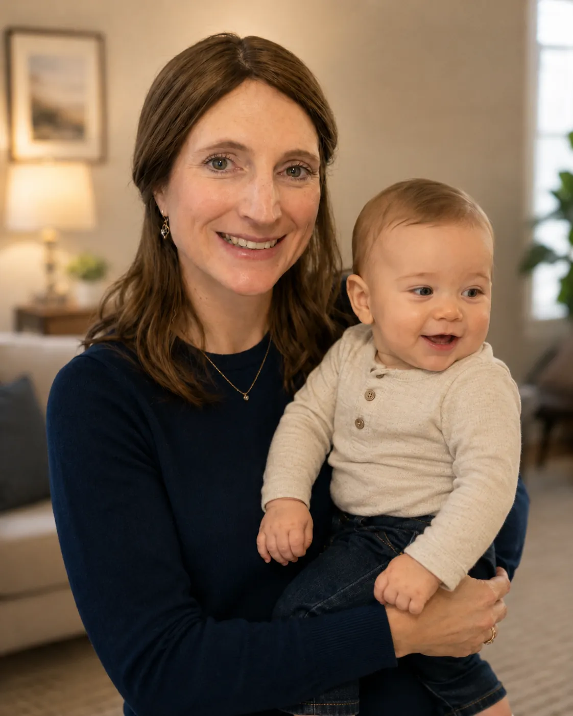 Sarah Mann met baby
